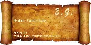 Bohn Gusztáv névjegykártya
