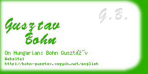 gusztav bohn business card